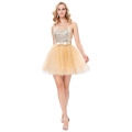 Starzz Strapless Fawn Sequined Tulle Ball Short Cocktail Soirée Prom Party Robe 8 Taille US 2 ~ 16 ST000114-2